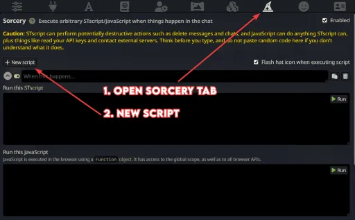 Sorcery Creating a New Script